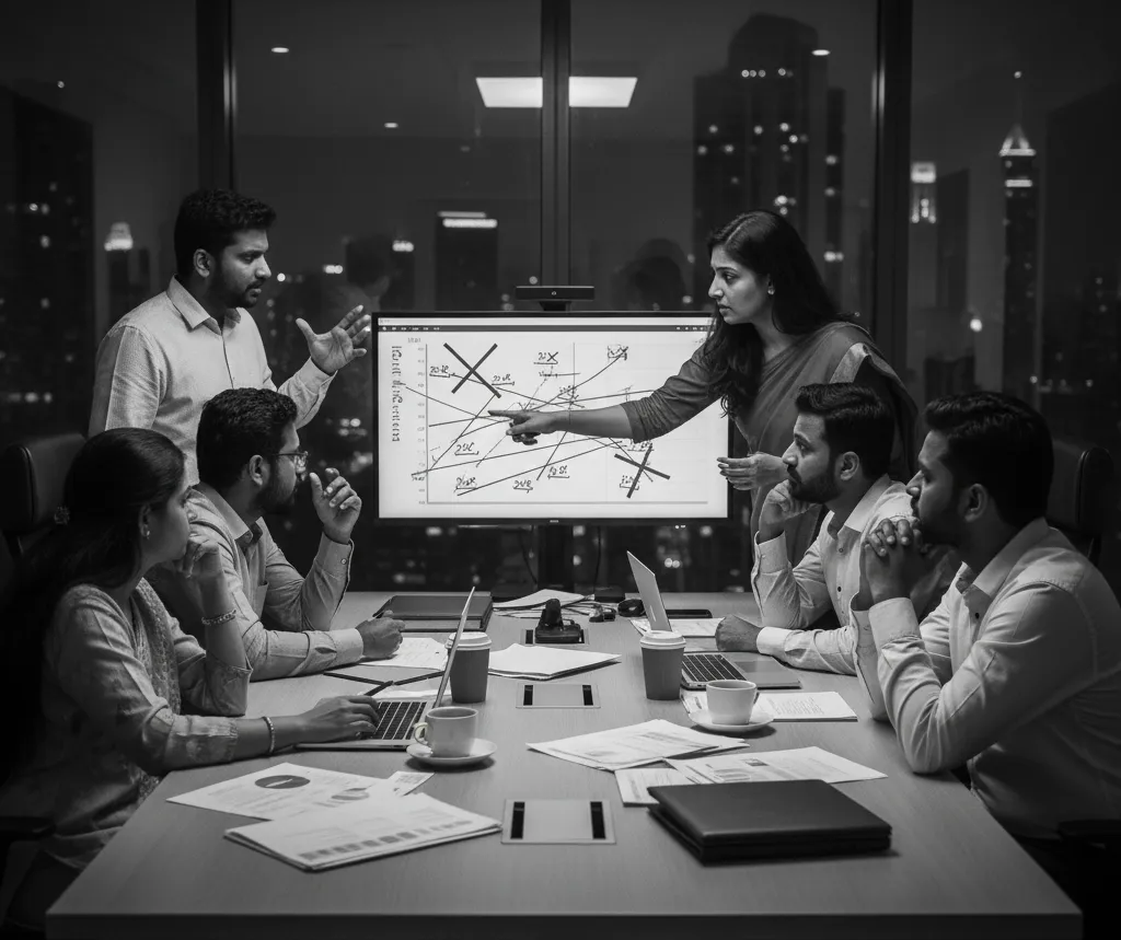 Team with misaligned arrows