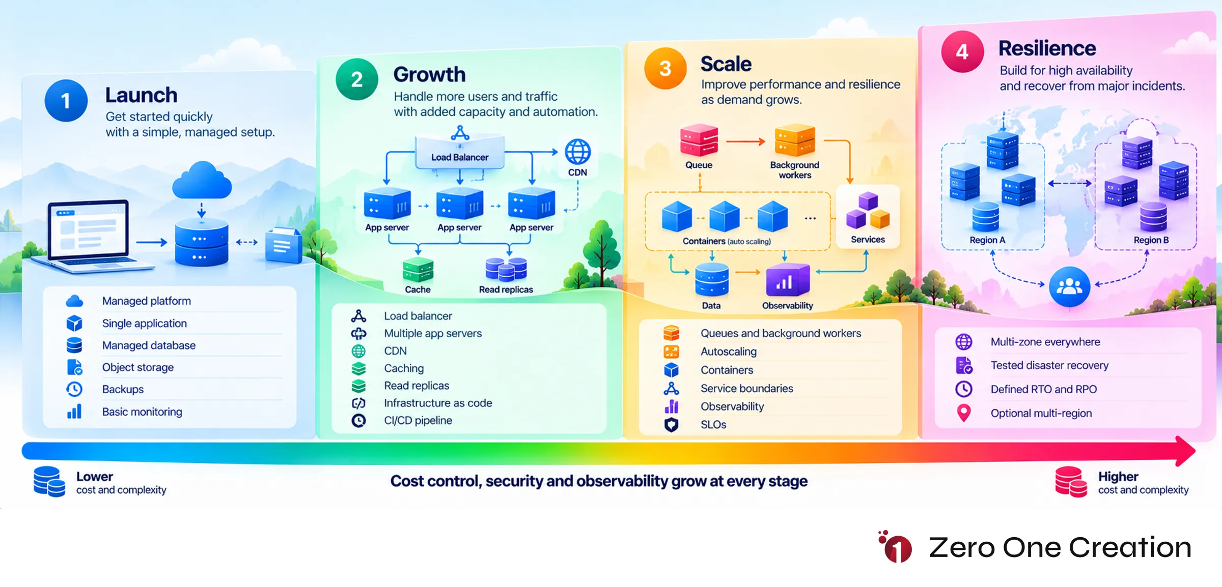Infrastructure scaling roadmap four stages