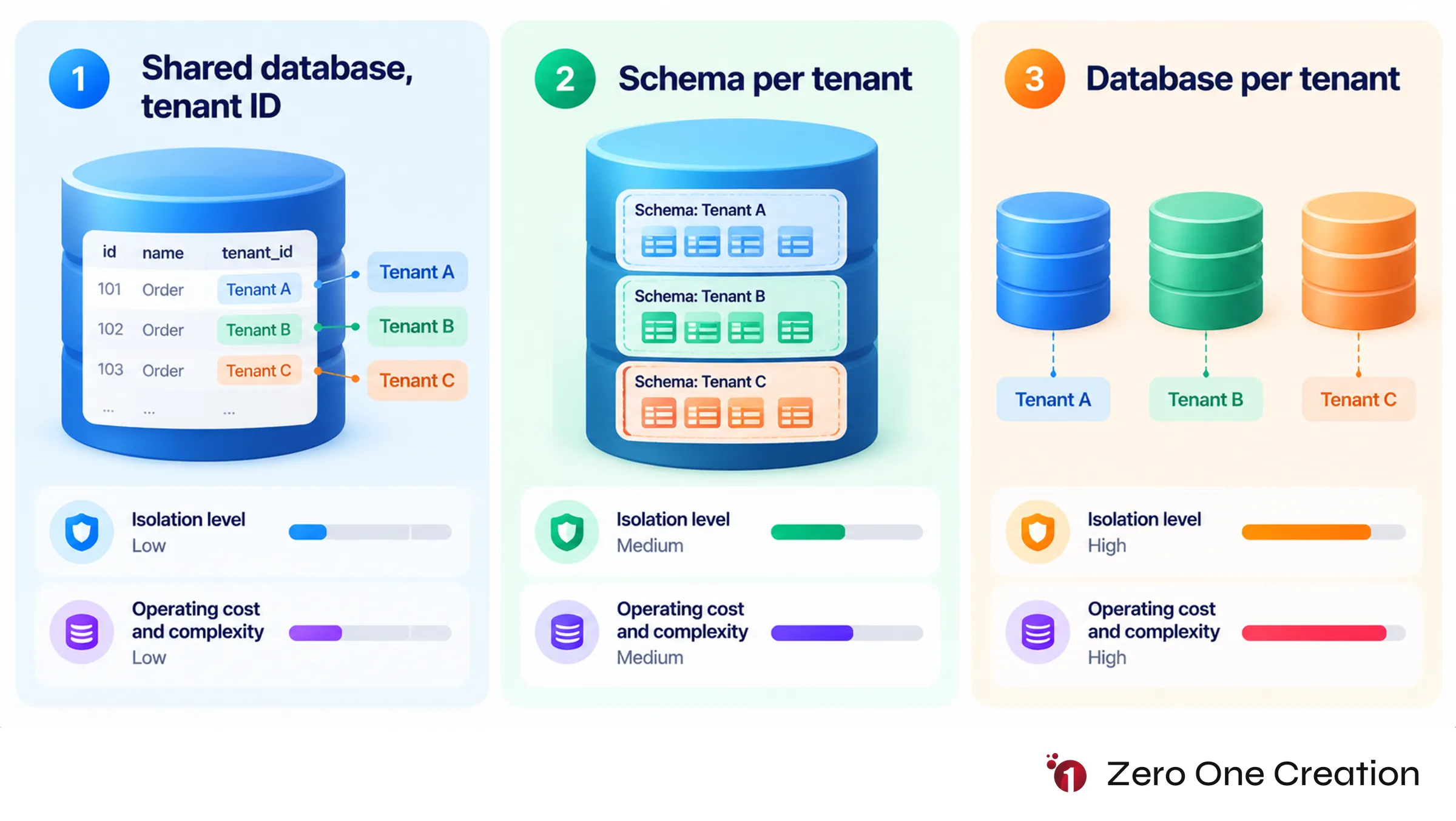 Saas multi tenancy models comparison